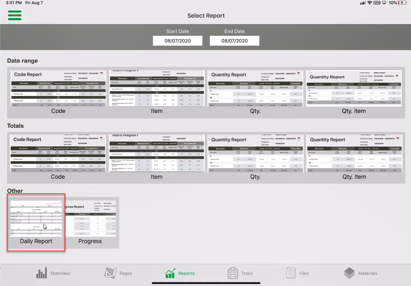 Daily Roll Up and Production Queue - Estimating Edge